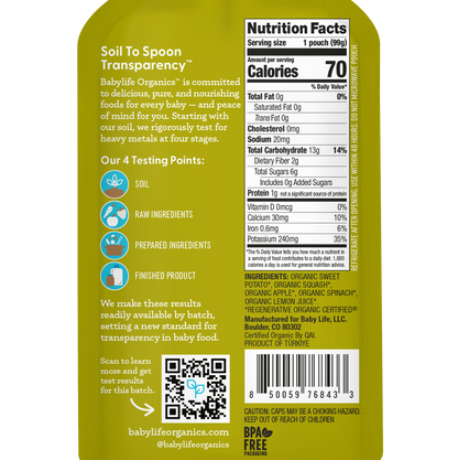 Sweet Potato, Squash, Apple & Spinach