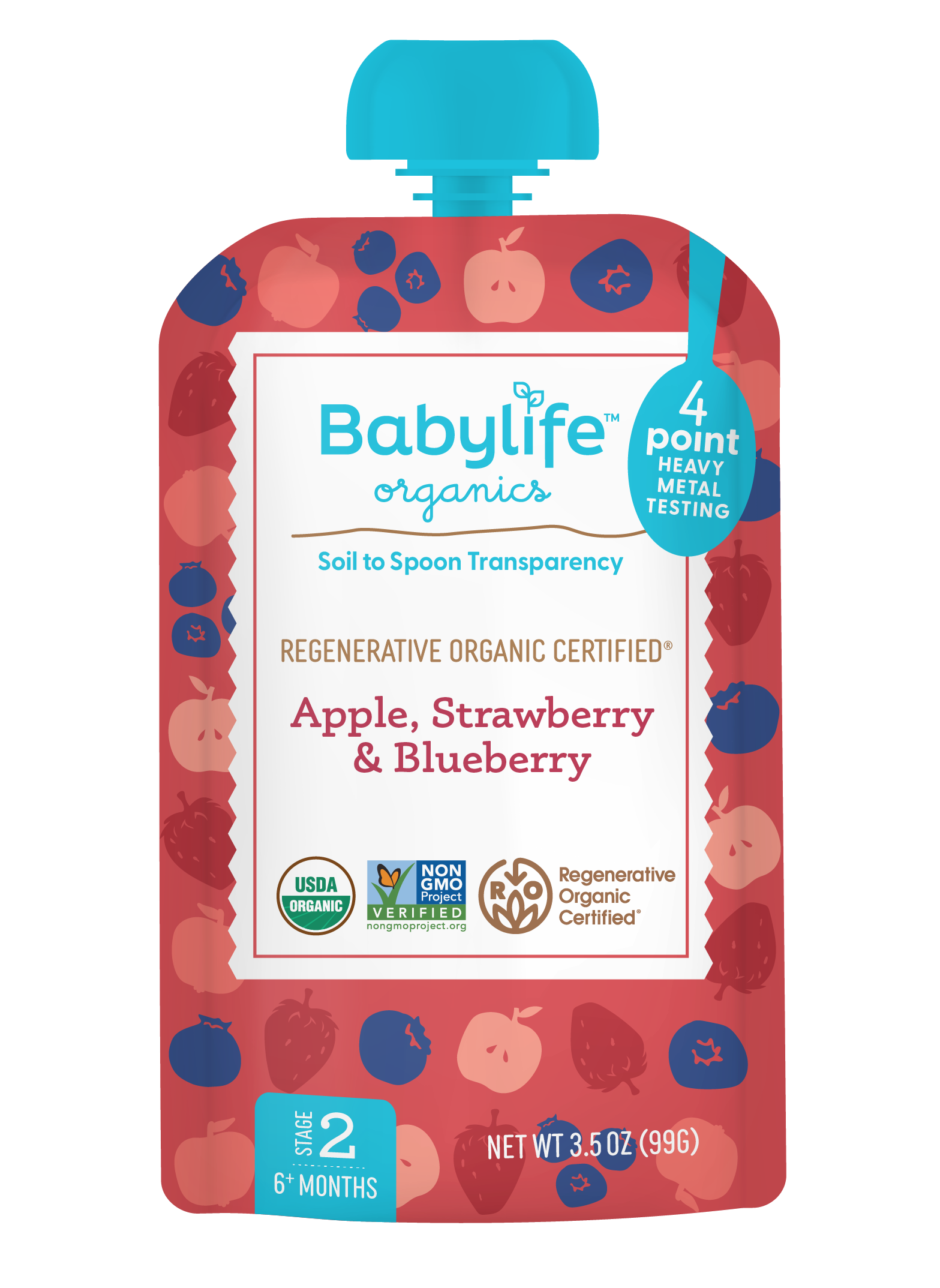 Apple, Strawberry & Blueberry