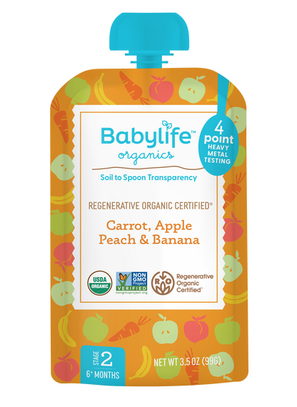 Carrot, Apple, Peach & Banana