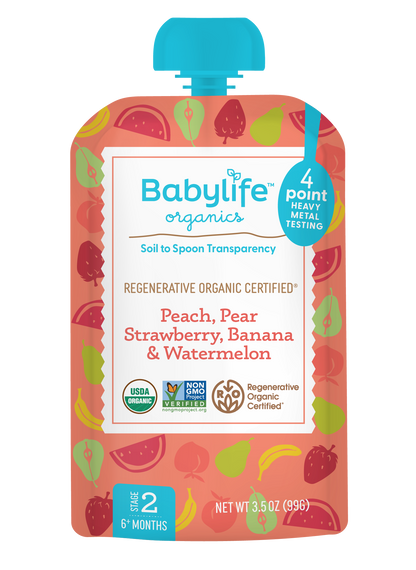 Peach, Pear, Strawberry, Banana & Watermelon