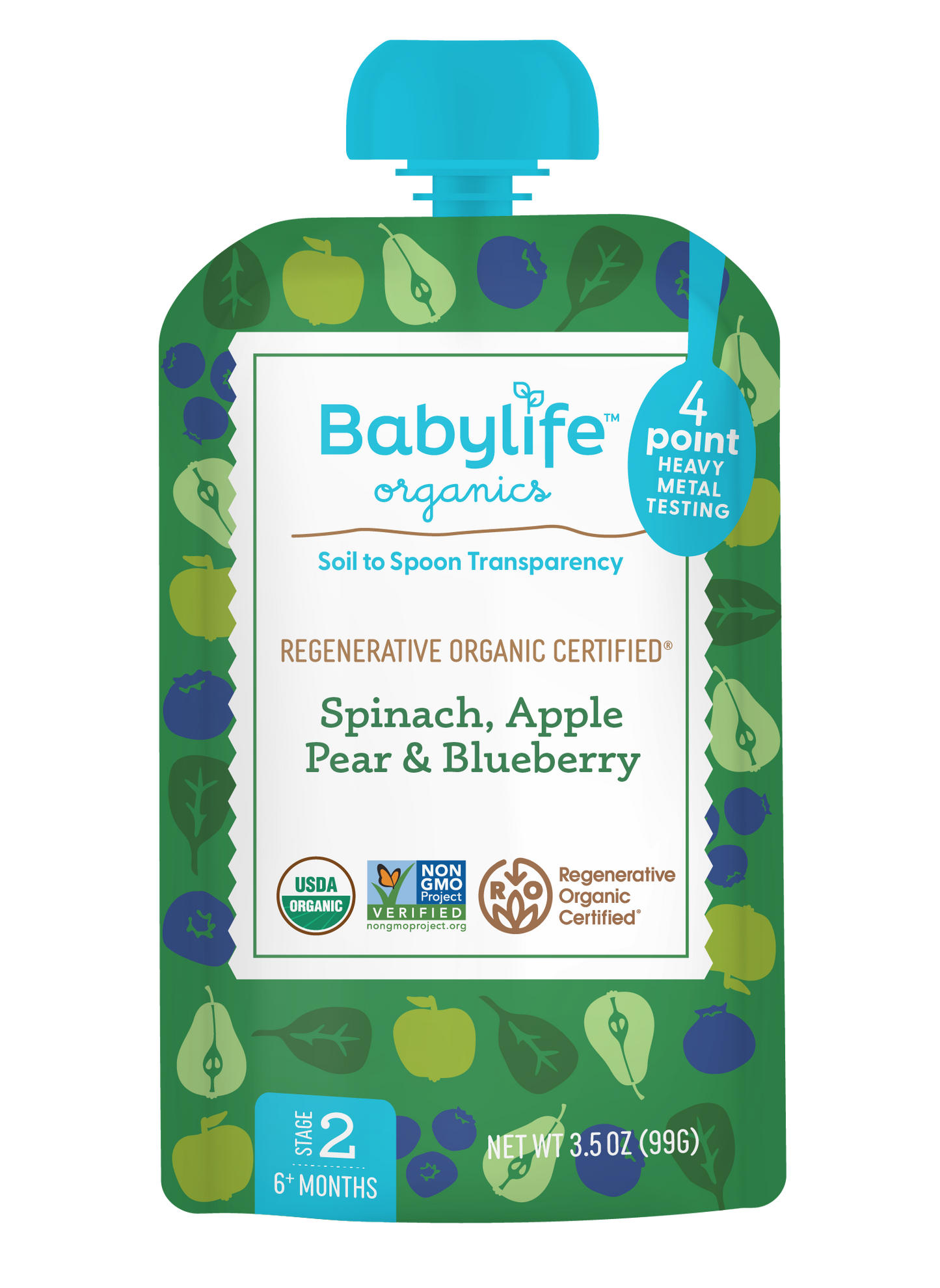 Spinach, Apple, Pear & Blueberry