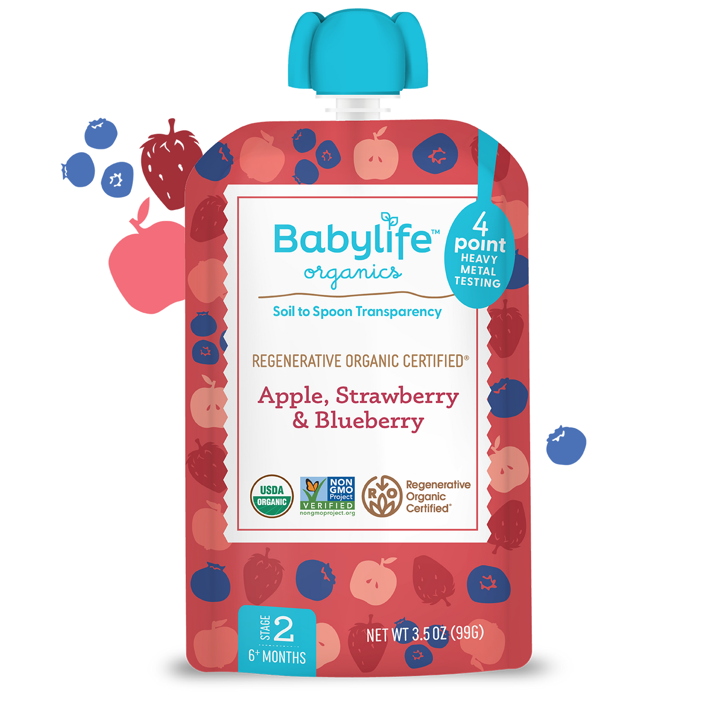 Apple, Strawberry & Blueberry