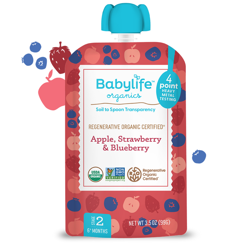 Apple, Strawberry & Blueberry