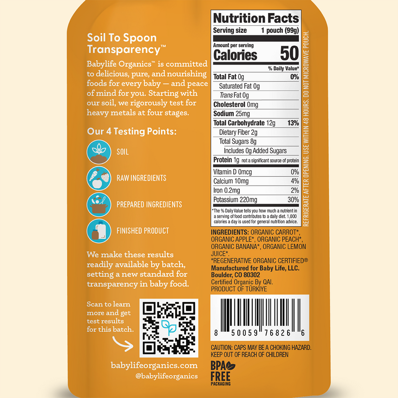 Carrot, Apple, Peach & Banana