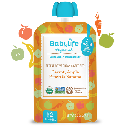 Carrot, Apple, Peach & Banana