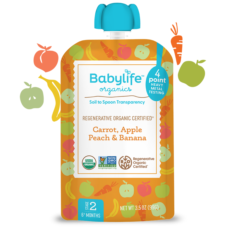 Carrot, Apple, Peach & Banana