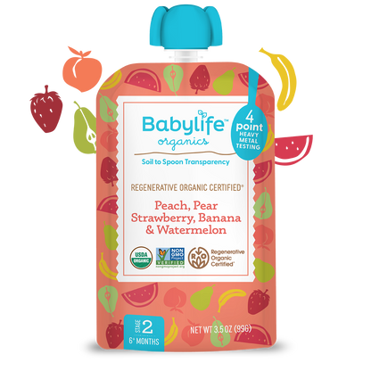 Peach, Pear, Strawberry, Banana & Watermelon