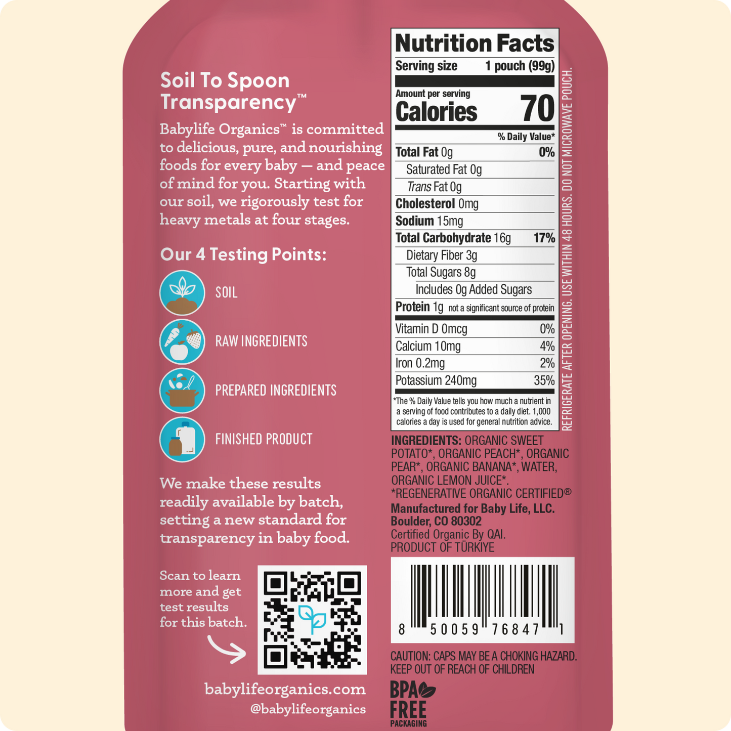 Sweet Potato, Peach, Pear & Banana