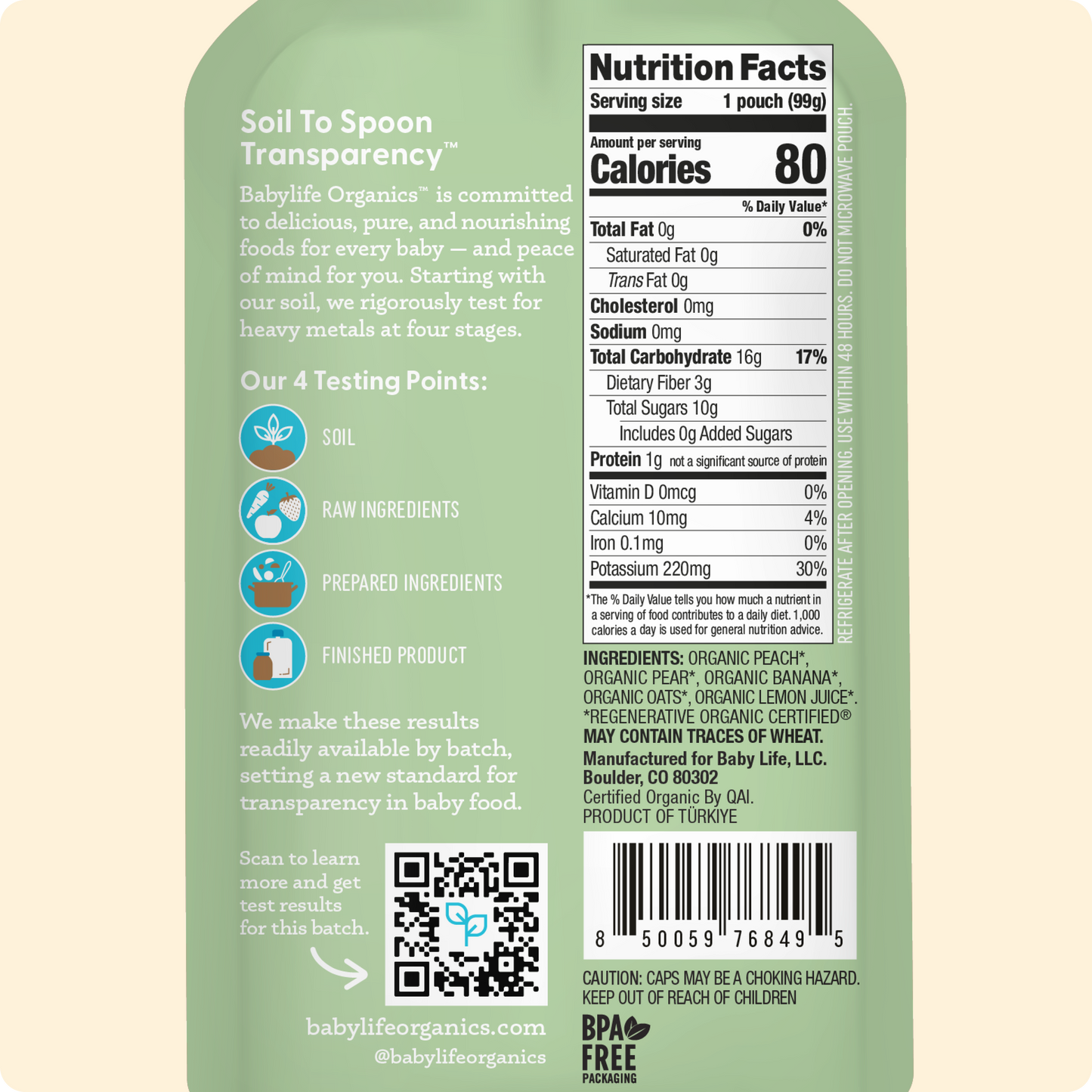 Peach, Pear, Banana & Oat