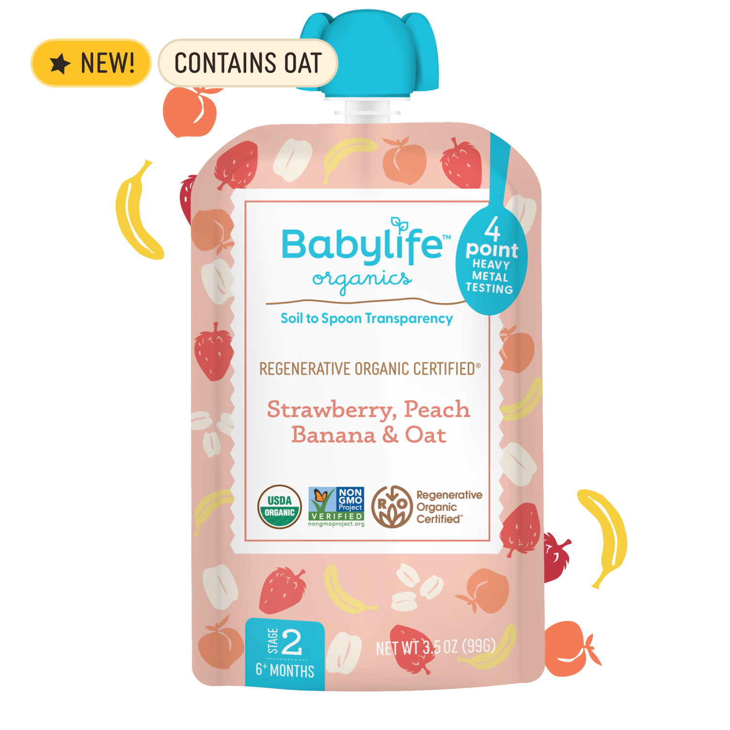 Strawberry, Peach, Banana & Oat