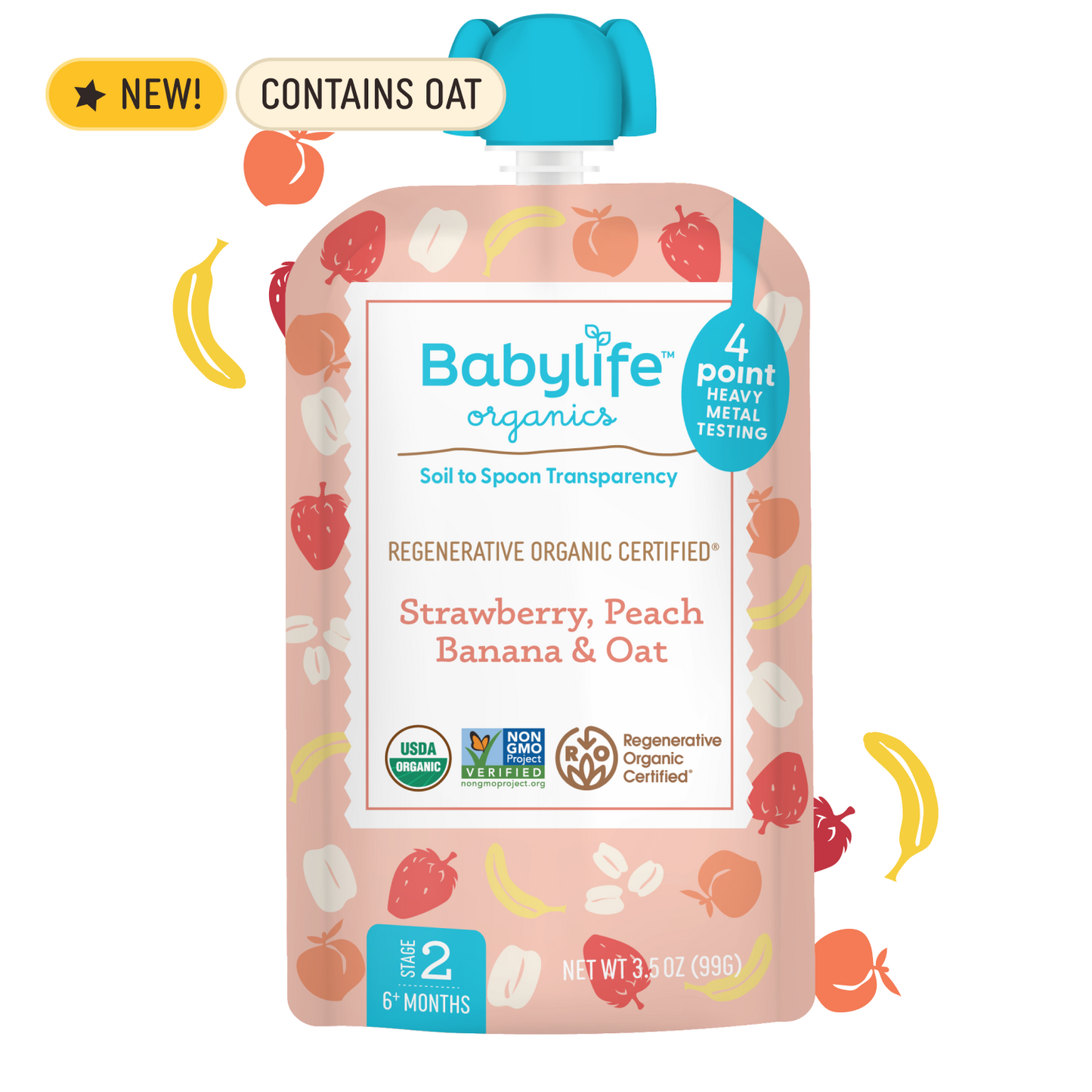 Strawberry, Peach, Banana & Oat